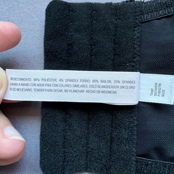 Auden tank womens large corset spaghetti strap satin cropped black - Picture 6 of 8